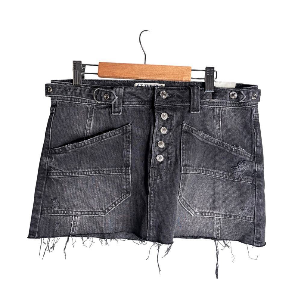 Free People We The Free Izzie Denim Mini Skirt Smokeshow Size 26 - Picture 5 of 7